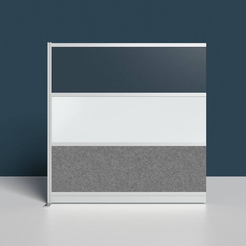 Modular Wall Room Divider System Silver Frame 70" x 70" AddOn Wall